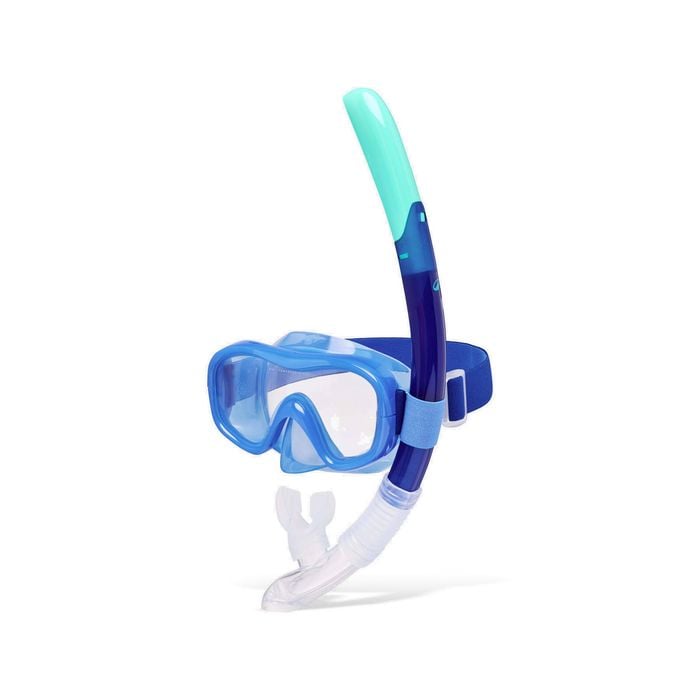 Decathlon - Adult Snorkelling Anti-Fog Mask And Valve Snorkel Set, 100 Blue - Eu L