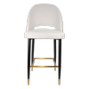 Durafurn 750mm High Light Grey Fabric Semifreddo Stool with Black Metal Legs