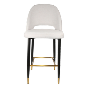 Durafurn 750mm High Light Grey Fabric Semifreddo Stool with Black Metal Legs