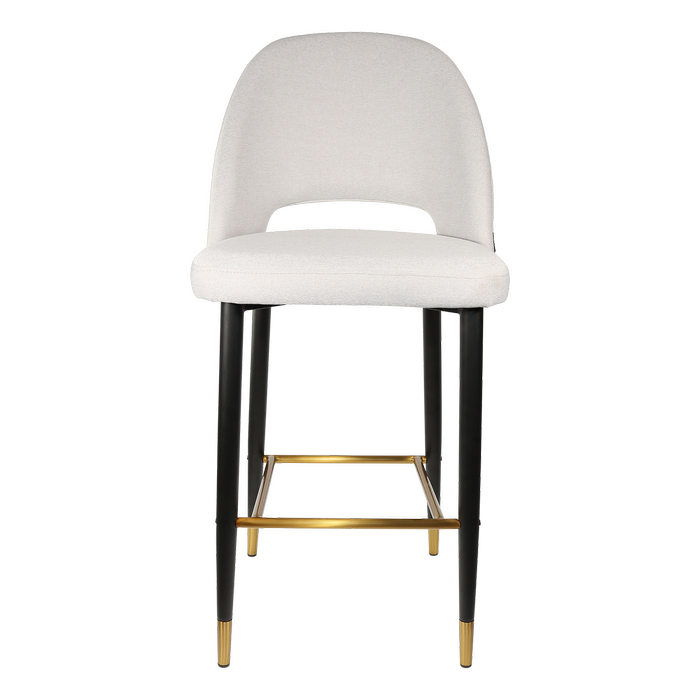 Durafurn 750mm High Light Grey Fabric Semifreddo Stool with Black Metal Legs