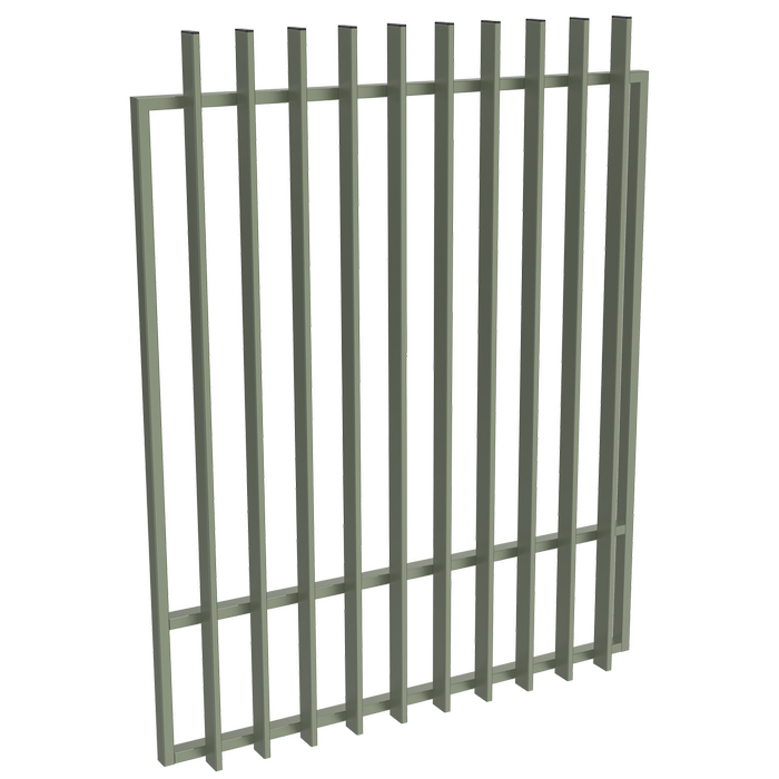 ProtectorAl 0800-1200W x 1500H Pale Eucalypt Aluminium Radiator Pool Gate