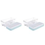 2PK Appetito 32-Cube Ice Maker & Storage Box Arctic Blue