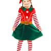 Cute Striped Elf Girls Christmas Costume - 3-4