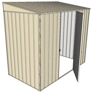 Build-A-Shed 1.2 x 2.3 x 2.0m Skillion Single Hinged Side Door Shed - Cream