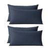 2x 2pc Renee Taylor 400tc Egyptian Cotton King Pillowcases Steel Blue 50x90cm