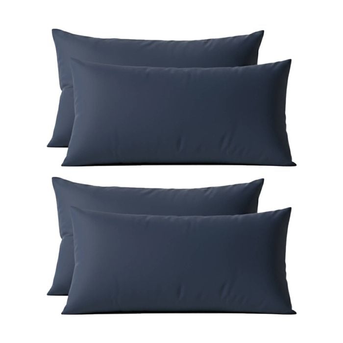 2x 2pc Renee Taylor 400tc Egyptian Cotton King Pillowcases Steel Blue 50x90cm