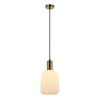 Cla Lighting Papel Interior Pleated Jar Glass Pendant Light Opal Opaque Glass