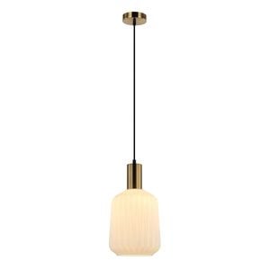 Cla Lighting Papel Interior Pleated Jar Glass Pendant Light Opal Opaque Glass