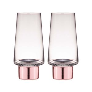 Tempa Aurora Clear Set of 2 Highball Tumbler Rose