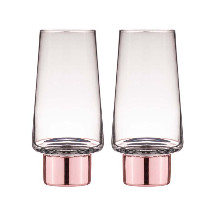 Tempa Aurora Clear Set of 2 Highball Tumbler Rose