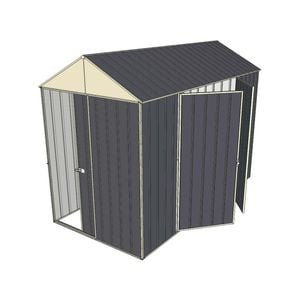 Build-a-Shed 1.5 x 3.0 x 2.3m Front Gable Single Sliding And Double Hinged Doors Shed - Grey