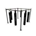 SMAI 8 Station Boxing Bag Rack Pack - Option B: Frame + Punching Bags - Black