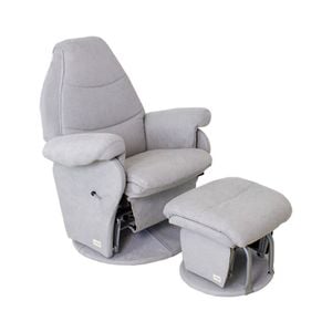 Babyhood Vogue Feeding Glider Chair & Ottoman - Steel Grey Fabric