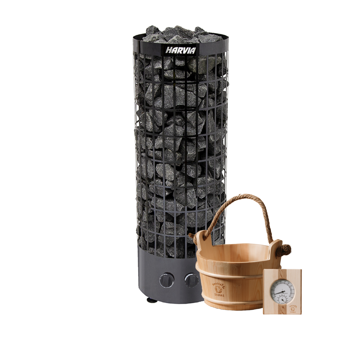 Harvia Black Steel Cilindro 90BC Sauna Heater Package - Bunnings