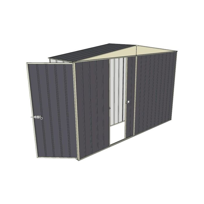Build-a-Shed 3.0 x 0.8 x 2.3m Gable Single Hinged Side Door Shed - Grey