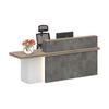 Modern Furniture JARIN  Reception Desk Left Panel - Carbon Grey & White Colour