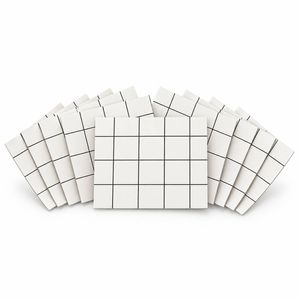 SOGA Peel & Stick Floor and Wall Tiles 30 x 30cm 10 Pack White Grid Tile Look