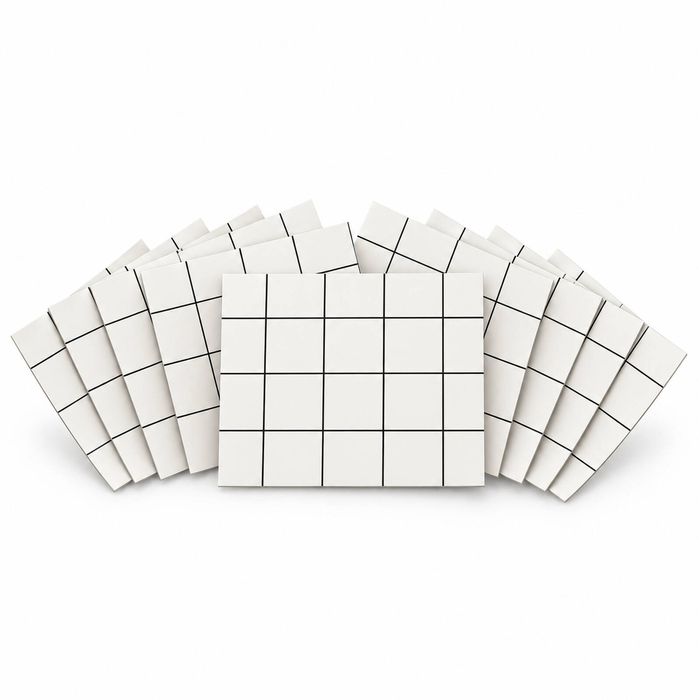SOGA Peel & Stick Floor and Wall Tiles 30 x 30cm 10 Pack White Grid Tile Look