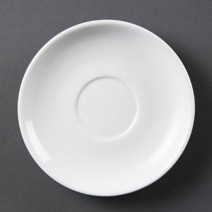 Olympia Whiteware Stacking Saucers White Porcelain Round 150mm 12 Pack