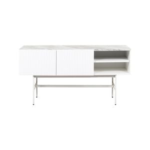Scarlett entertainment unit with faux marble look - White
