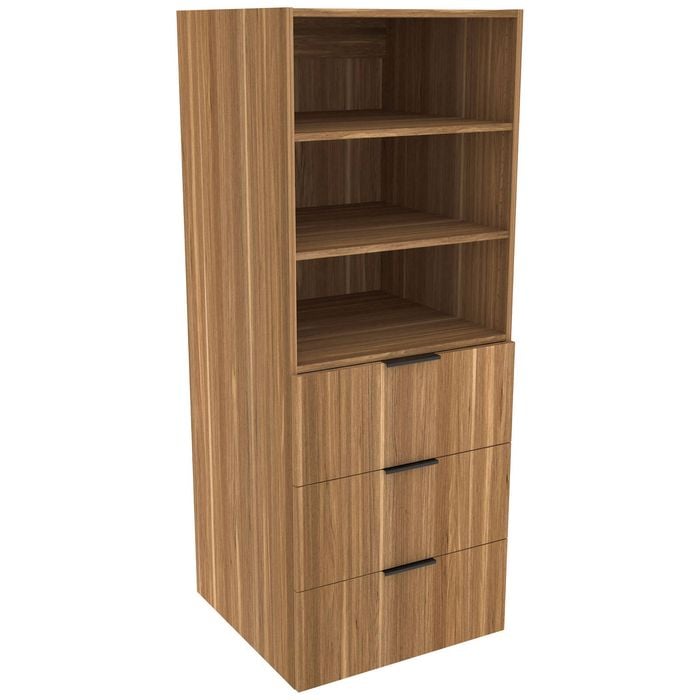 Lugna 1536 x 600 x 580mm Cove Ready To Assemble Robe Insert 2 Shelf 3 Drawer Unit