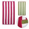 Bloomington 400GSM Set of 2 Reversible Cabana Striped Towels 76 x 152 cm Hot Pink/Lime