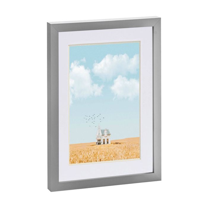 Nicola Spring Photo Frame with A5 Mount - A4 (8" x 12") - Grey