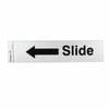Sandleford 245 x 58mm Slide Arrow Left Silver Self Adhesive Sign
