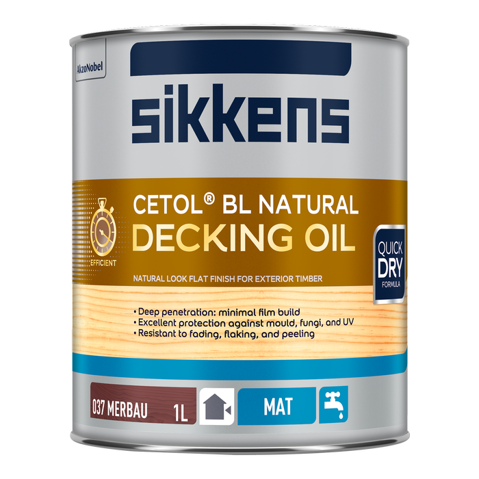 Sikkens 1L Cetol Merbau BL Natural Decking Oil