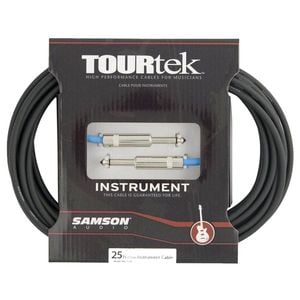 Tourtek 7.6m Male Instrument Cable Jack Connector Cord Black