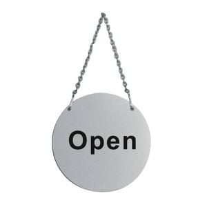 Vogue Open & Closed Door Sign Stainless Steel Business Shop Entry Commercial Sign