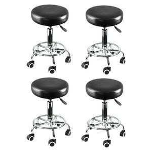 Levede 4pc Adjustable Height Salon Bar Stool - Black