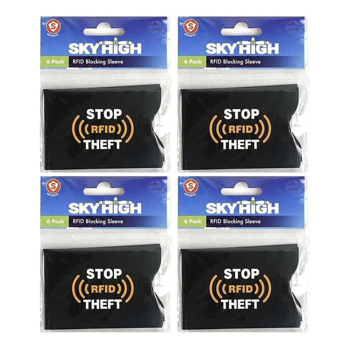 24pc Sky High Rfid Blocking Sleeve Passport/Card Wallet