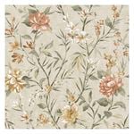 Sazanka Neutral/Orange Floral Wallpaper 10.05m x 53cm