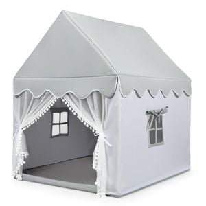 Costway Kids Indoor Outdoor Napping Play Tent W/washable Soft Mat Grey