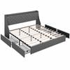 Artiss King Bed Frame With 4 Storage Drawers Charging Station