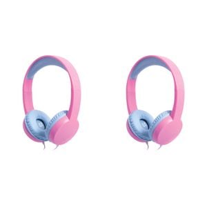 2PK Liquid Ears Kidz 3.5mm Wired On-Ear Headphones Soft Pink Sky Blue