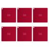 6PK Appetito Silicone Square Trivet Table Mat 17.3cm - Red