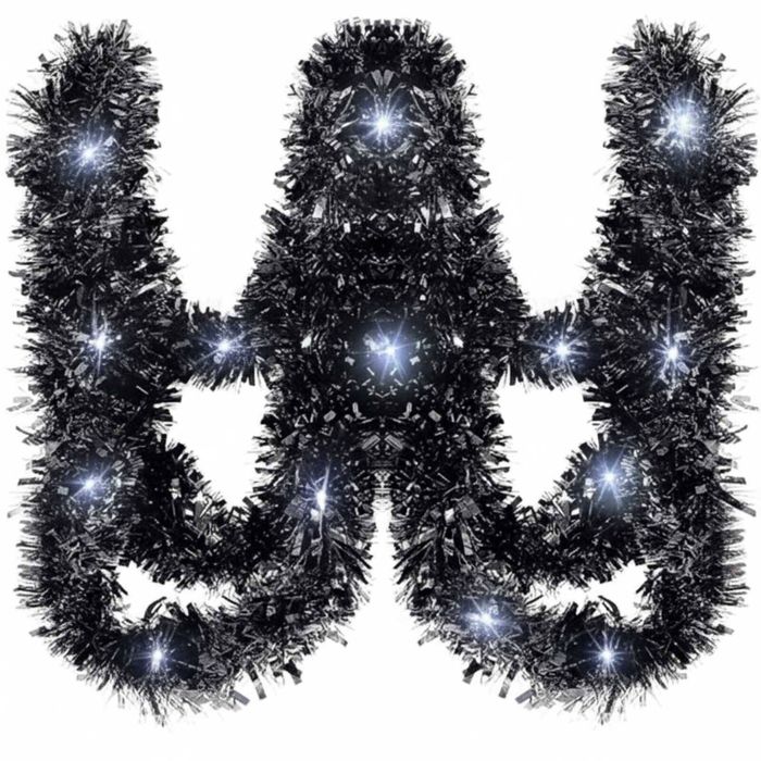 P&P Blue Christmas Tinsel Garland 5m Long Battery Operated LED Lights Decor
