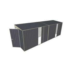 Build-a-Shed 1.5 x 6 x 2m Dual Sliding Side Door Skillion Shed - Grey