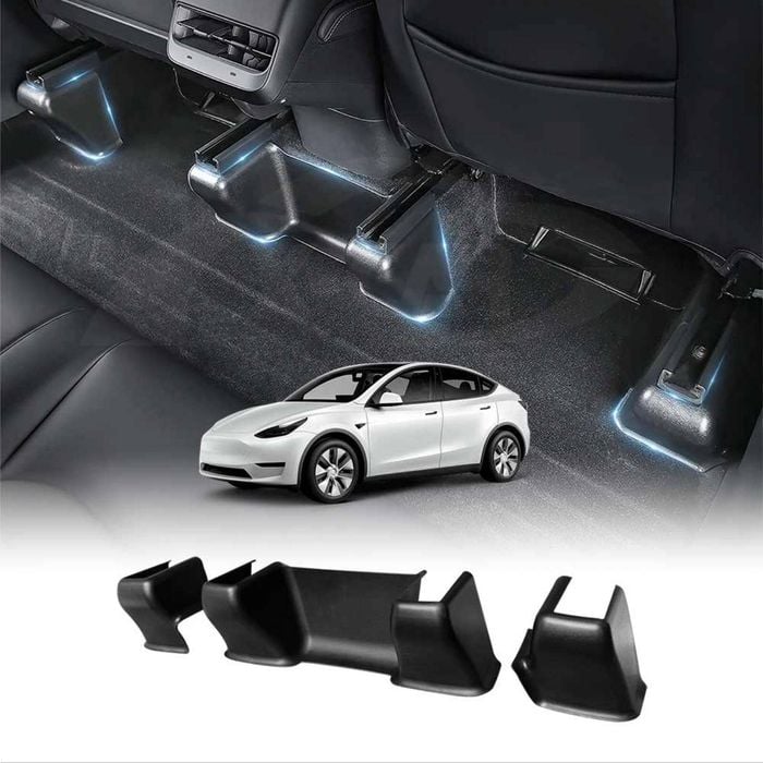 Tesla Model Y 2022-2025 Rear Under Seat Slide Rail Track Guards Pad Cover Protector Anti-Kick
