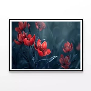 Close-Up of Red Tulip Flowers  Print 100% Australian Made 90x60cm  (Poster)