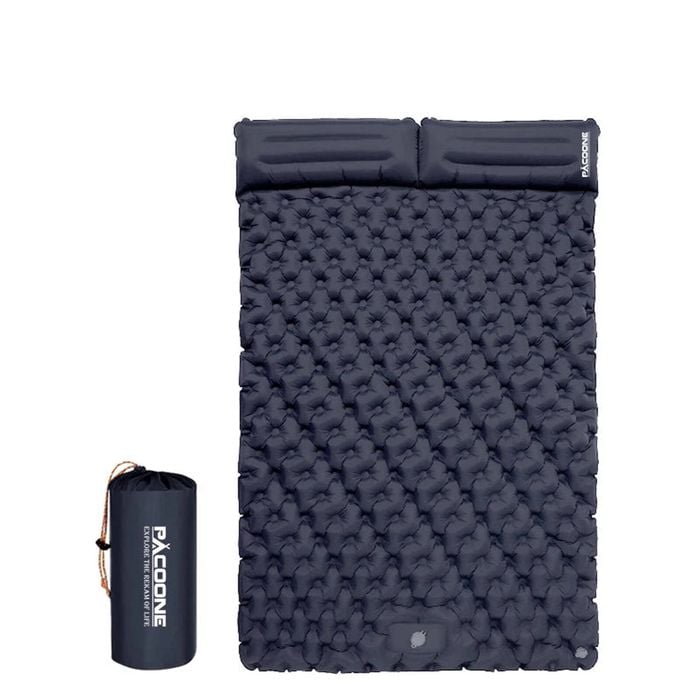 NNEOBA Extra-Wide Double Inflatable Camping Mattress Folding Pad Blue