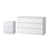 Oikiture 6 Chest of Drawers and Bedside Tables Bedroom Set White