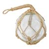 Glass Round 16cm Ball Sphere w/ Jute Rope Hanging Home Room Decor Medium Clear