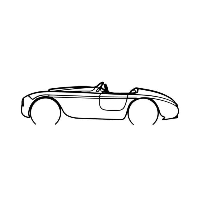 Ignite Laser Ferrari 166M Silhouette Metal Wall Art Rustic Metal 23.6inch/60cm