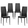 Costway 4x Dining Chairs Pvc Leather Seat Home Kitchen Black