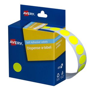 Avery Self-Adhesive Dot Labels 14mm (700pcs) (Fluoro Yellow)