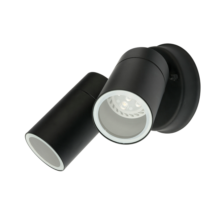 Brilliant Lighting Coolum Black Twin Head Exterior Wall Light