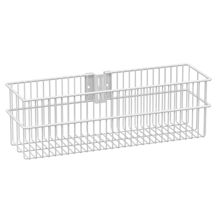 Flexi Storage Home Solutions Large White Double Slot Wire Basket